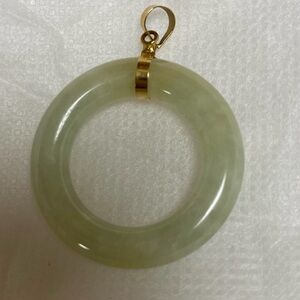 Authentic lucky jade w/ 18k hold Pendant